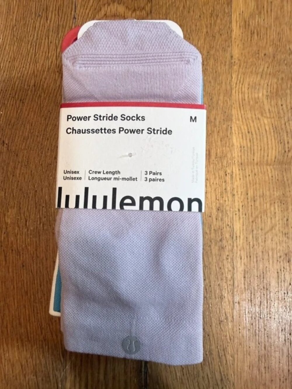 Lululemon Power Stride Socks Crew Length 3 Pack